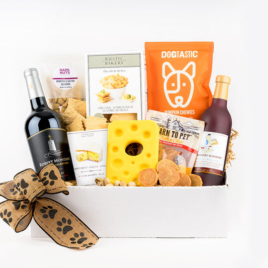 Vine to Canine Wine Pairing Buddies Gift Basket for Wine Lovers and Their Pups