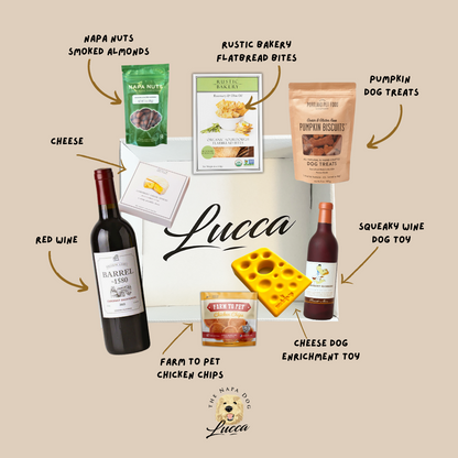 Vine to Canine Wine Pairing Buddies Gift Basket for Wine Lovers and Their Pups